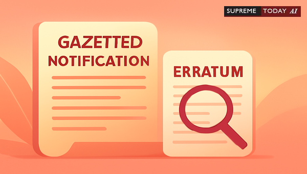 Legal Limitations on Altering Final Gazetted Notifications via Corrigenda and Errata