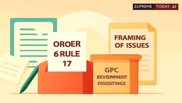 Amending Pleadings Under Order 6 Rule 17 CPC After Framing of Issues in Civil Litigation
