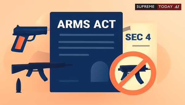 Arms Act Section 4: Gazette Notification Mandate for Lawful Weapon Possession and Relaxation
