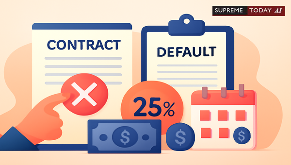 Does a 3-Month Default Trigger Automatic Agreement Cancellation and 25% Payment Forfeiture?
