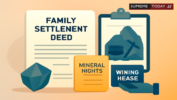 Can Family Settlement Deed Include Mining Lease?