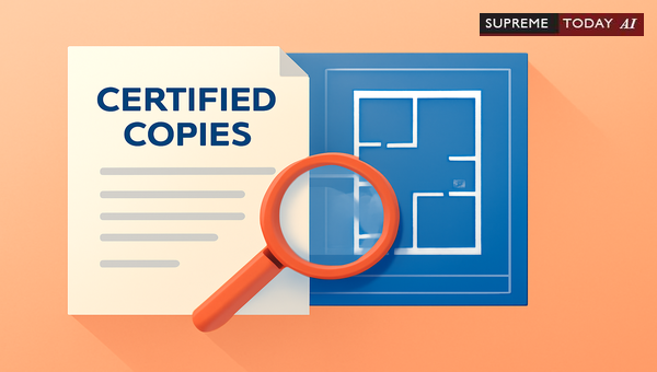 Admissibility of Certified Copies of Building Plans as Secondary Evidence in Litigation