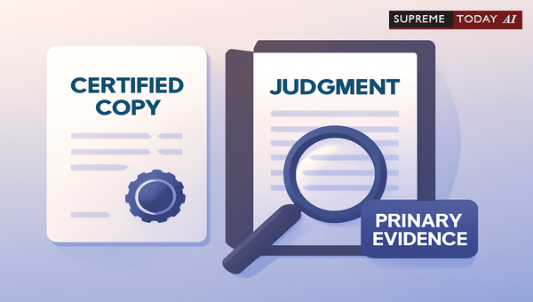 Is a Certified Copy of Judgment Primary Evidence under the Indian Evidence Act