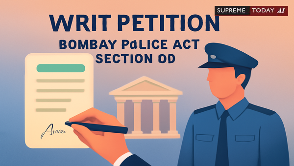 Challenging Commissioner Orders Under Bombay Police Act Section 60 via Writ Petition