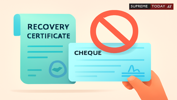 Cheque Validity as Tender in DRT Recovery Certificate Sales Absent Specific Restrictions