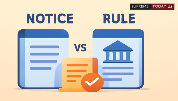 Distinguishing Between Legal Notices and Subordinate Legislation Rules in Judicial Proceedings