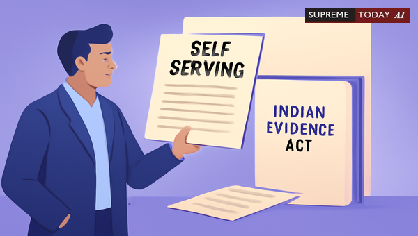 Admissibility of Self-Serving Documents and Evidentiary Standards Under Indian Evidence Act