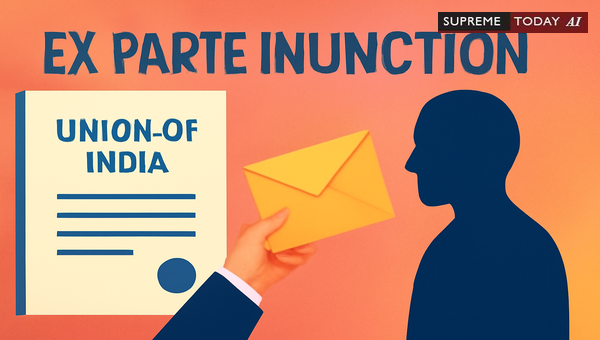 Ex Parte Injunctions Against Union of India when Union Secretary Service is Deficient