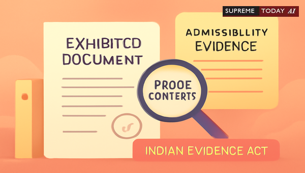Admissibility vs Proof of Exhibited Documents: Understanding Indian Evidence Act Standards