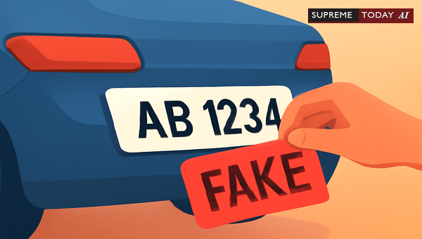 Does Fabricating a Vehicle Number Plate Constitute Forgery Under Section 465 IPC?