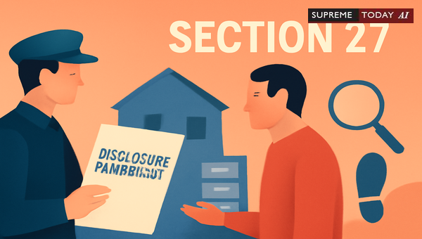 Admissibility of House Searches Following Section 27 Evidence Act Disclosure Statements