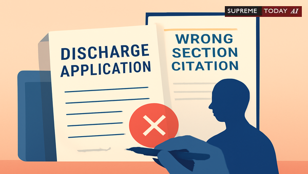 Discharge Application Rejection: Citing Incorrect Legal Sections Is Not Grounds for Dismissal