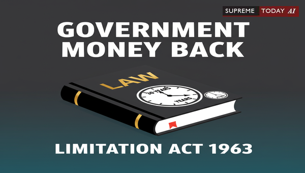 Limitation Act 1963 Application to Government Money Recovery and Article 112 Rules