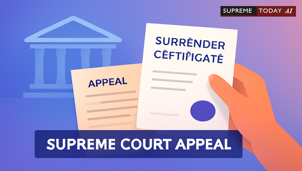 Mandatory Surrender Certificate Requirements for Criminal Conviction Appeals in the Supreme Court