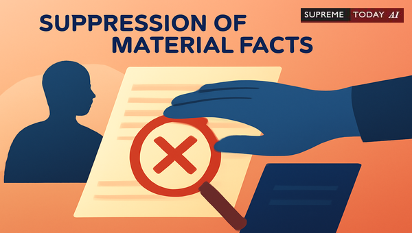 Material Suppression of Facts: Legal Consequences and Equitable Relief Disqualification