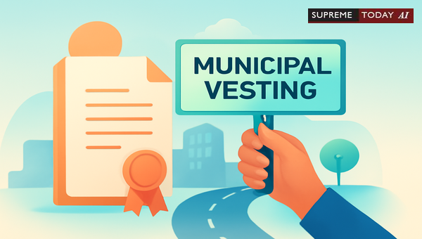 Municipal Vesting Rights Over Gifted Road Lands After Final Layout Approval