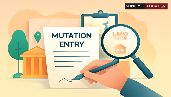 Legal Status of Mutation Entry as Public Notice in Land Records Disputes