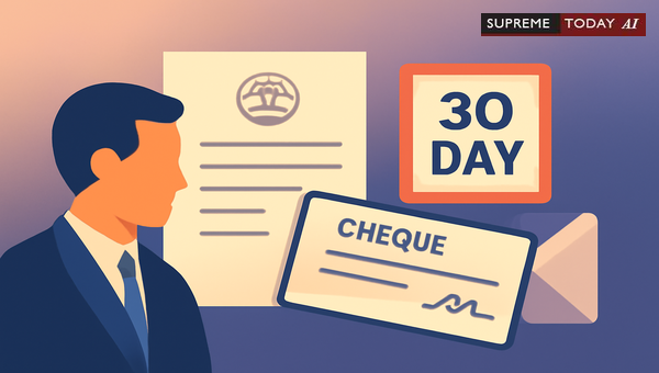 NI Act Section 138: Calculating 30-Day Notice Period from Cheque Return Memo Date