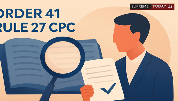 Admitting Additional Evidence Under Order 41 Rule 27 CPC: Judicial Criteria and Standards