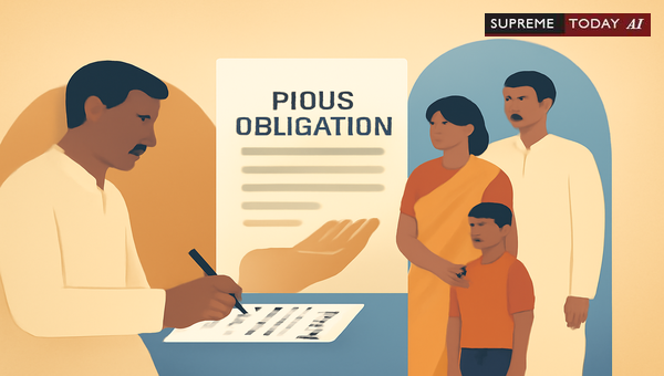 Pious Obligation Liability for Executing Sale Deeds to Settle Father's Ancestral Debts