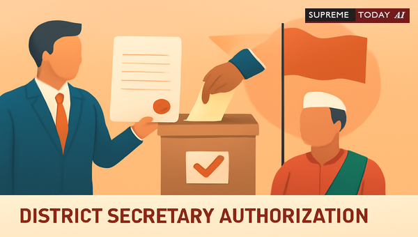 District Secretary Authority for Political Party Representation Before Election Commission
