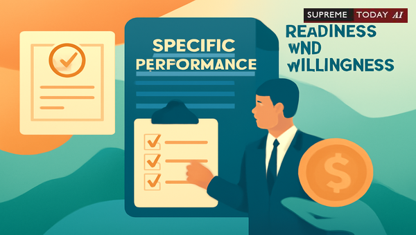 Proving Readiness and Willingness for Specific Performance Under the Specific Relief Act