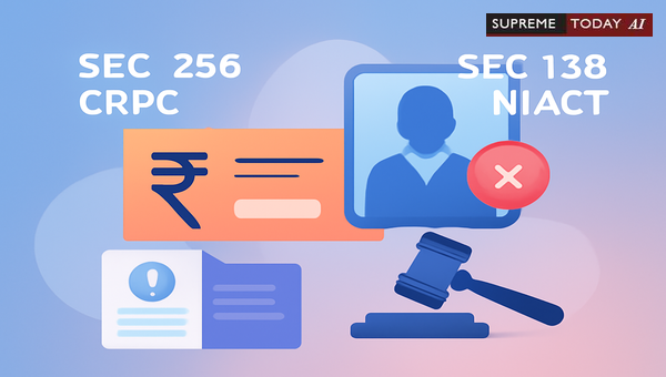 Application of Section 256 CrPC in Negotiable Instruments Act Section 138 Cheque Bounce Cases
