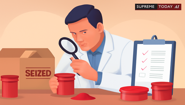 Procedural Compliance in Seizing and Storing Synthetic Kumkum Under Drugs & Cosmetics Act Rules
