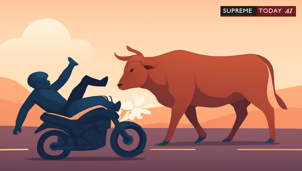 Stray Cattle Motorcycle Crash: MV Act Claim Valid?