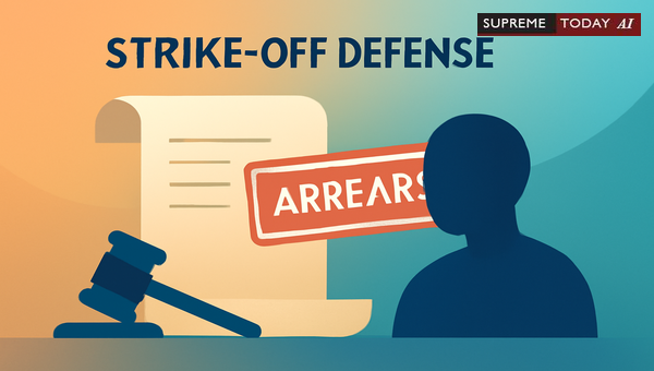 Judicial Discretion in Striking Off Defense Due to Pending Arrears and Wilful Default