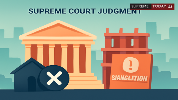 Supreme Court Strict Ruling: No Regularization for Unauthorized Building Constructions