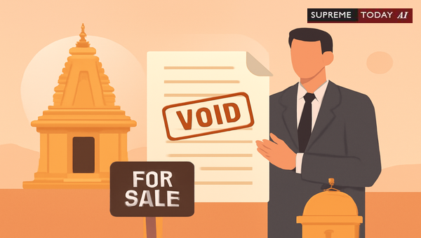 Is a Temple Property Sale Without Commissioner Approval Void Under the HR & CE Act?