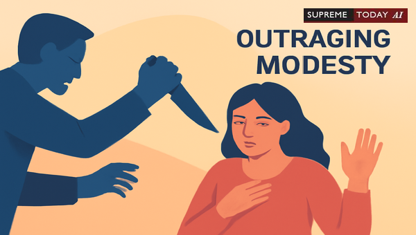 Does Threatening a Woman with a Weapon Constitute Outraging Modesty Under Section 354 IPC?