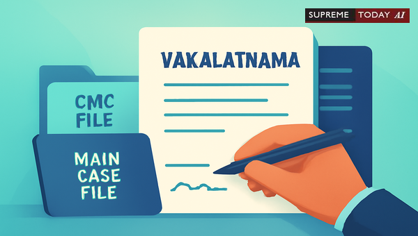Vakalatnama Validity: Does CMC File Authorization Extend to the Main Case File?
