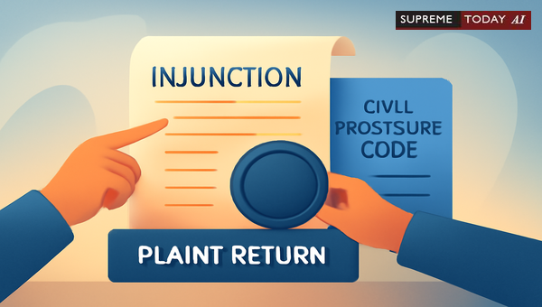 Validity of Court Injunctions Following Order 7 Rule 10 Plaint Returns