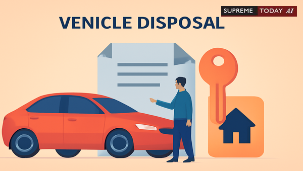 Does Vehicle Disposal Include Transfer or Alienation Under Legal Proceedings?