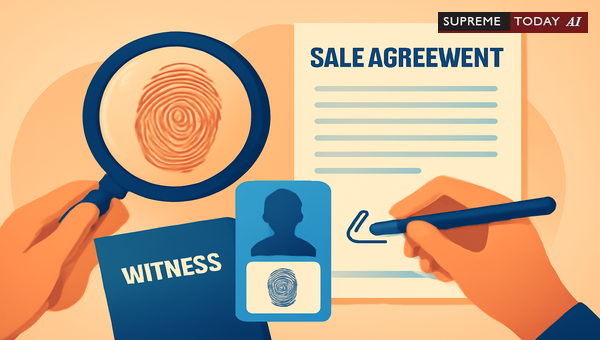 Admissibility of Witness Testimony in Identifying Thumb Impressions on Registered Sale Agreements