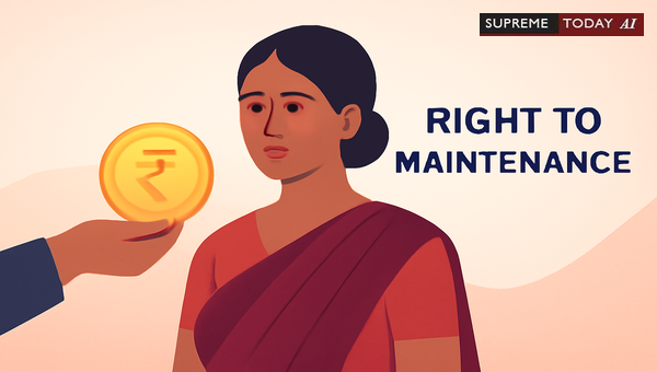 Is a Woman's Right to Maintenance Derived from the Article 21 Right to Dignity?