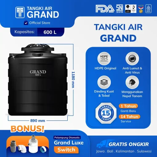 Tangki Toren Tandon Air Grand 600 Liter