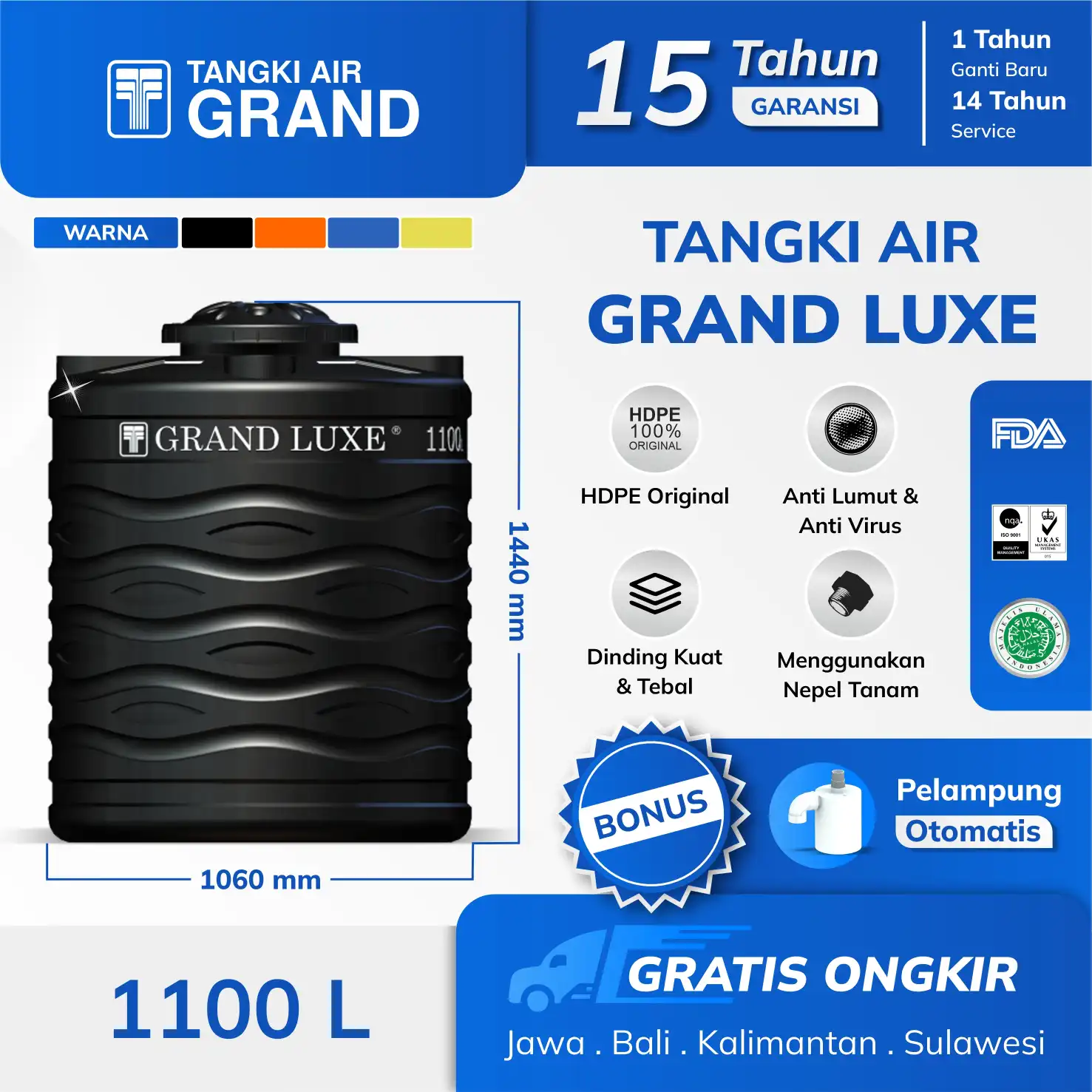 Tangki Air Grand Luxe Liter Produsen Tangki Air