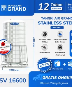 Tandon Air Stainless Grand Vertikal 16000 Liter