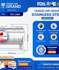 Tandon Toren Tangki Air Stainless Horizontal 2000 Liter
