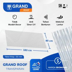 Atap Plastik Grand Transparan 0.5 X 80 X 180