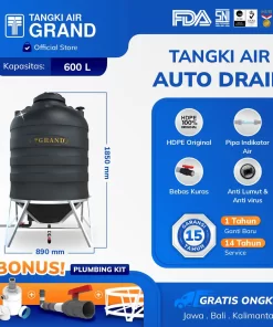 Tangki Tandon Toren Air Auto Drain 600 liter