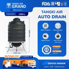 Tangki Tandon Toren Air Auto Drain 1200 liter