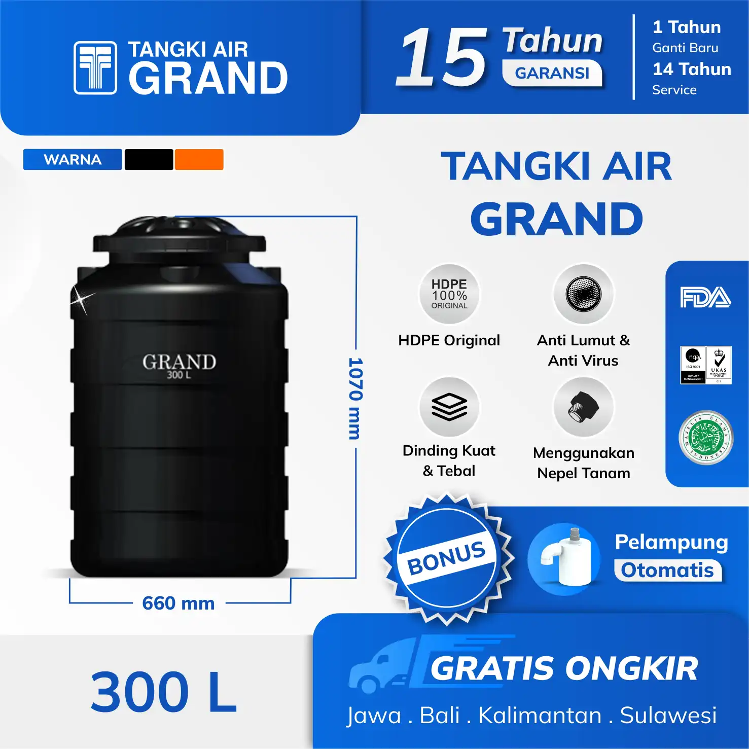 Harga Tangki Air mini 300 liter