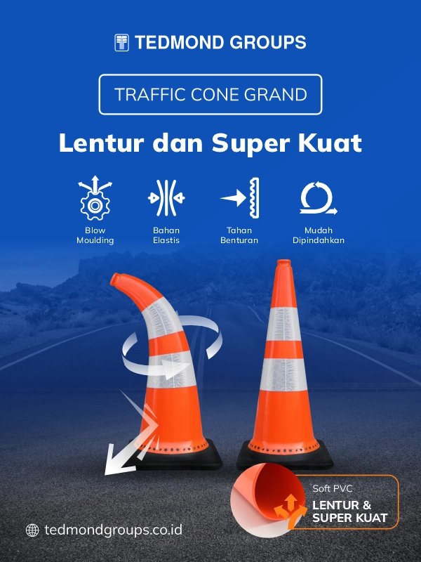 Traffic cone grand, lentur dan super kuat