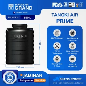Tangki Toren Tandon Air Prime 550 Liter Hitam