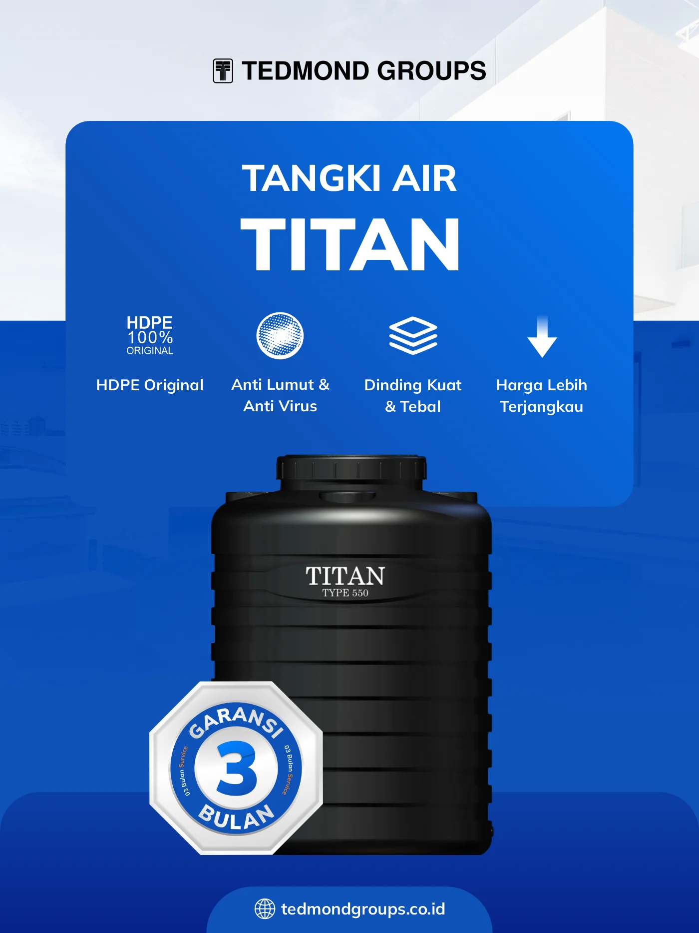Keunggulan dan harga toren air 500 liter hdpe