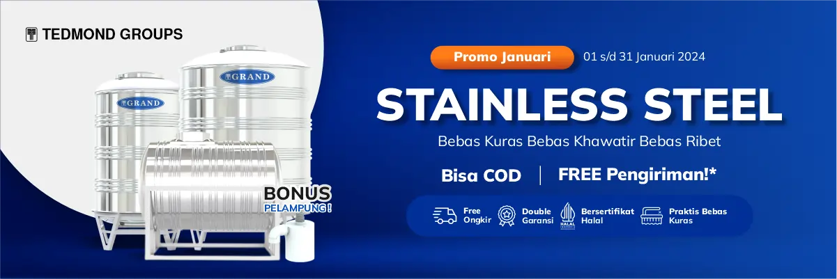 Promo Tandon Air Stainless Stell Gratis Pengiriman Produsen Tangki Air